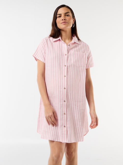 Robe de maternité imprimée en lin mélangé - Kiabi