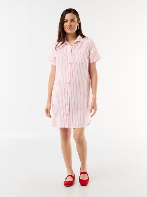 Robe de maternité imprimée en lin mélangé - Kiabi