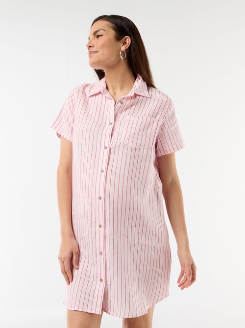 Robe de maternité imprimée en lin mélangé - Kiabi