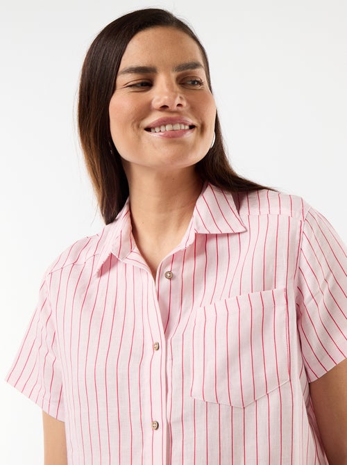 Robe de maternité imprimée en lin mélangé - Kiabi