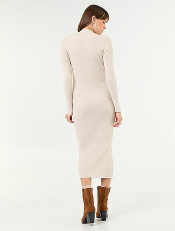 Robe de maternité longue et côtelée