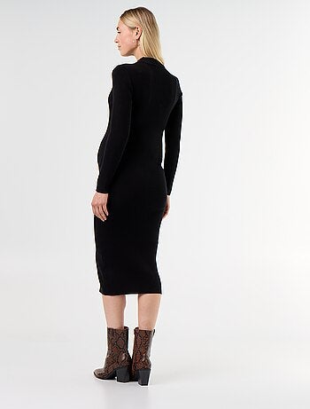 Robe de maternité longue et côtelée