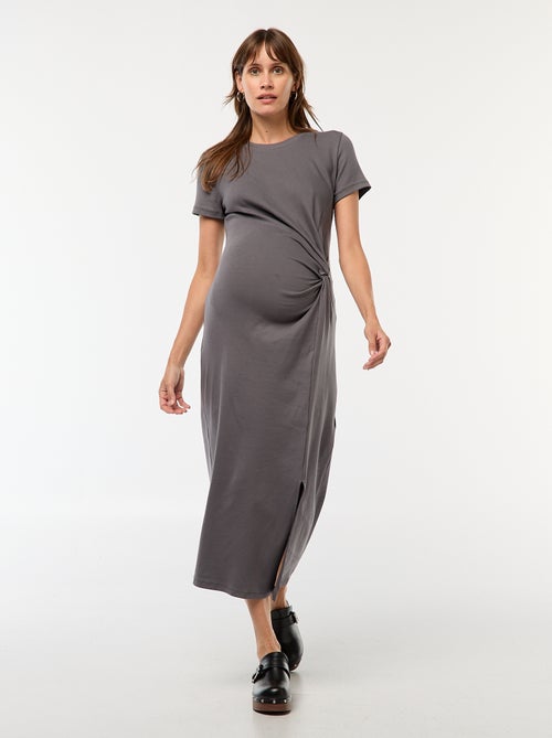Robe de maternité longue moulante - Kiabi