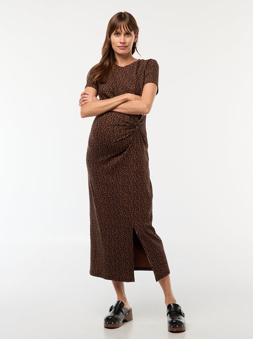 Robe de maternité longue moulante - Kiabi