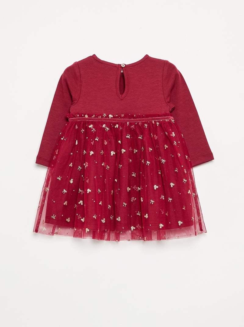Robe de Noël avec bas en tulle 'Minnie' 'Disney' Rouge - Kiabi
