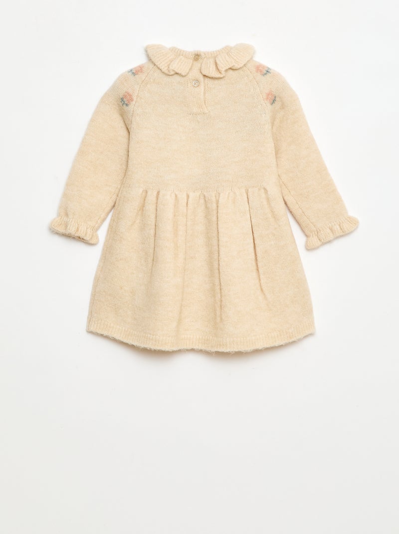 Robe de Noël avec collerette Beige - Kiabi