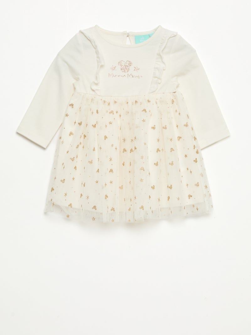 Robe de Noël 'Disney' 'Minnie' floqué Blanc - Kiabi