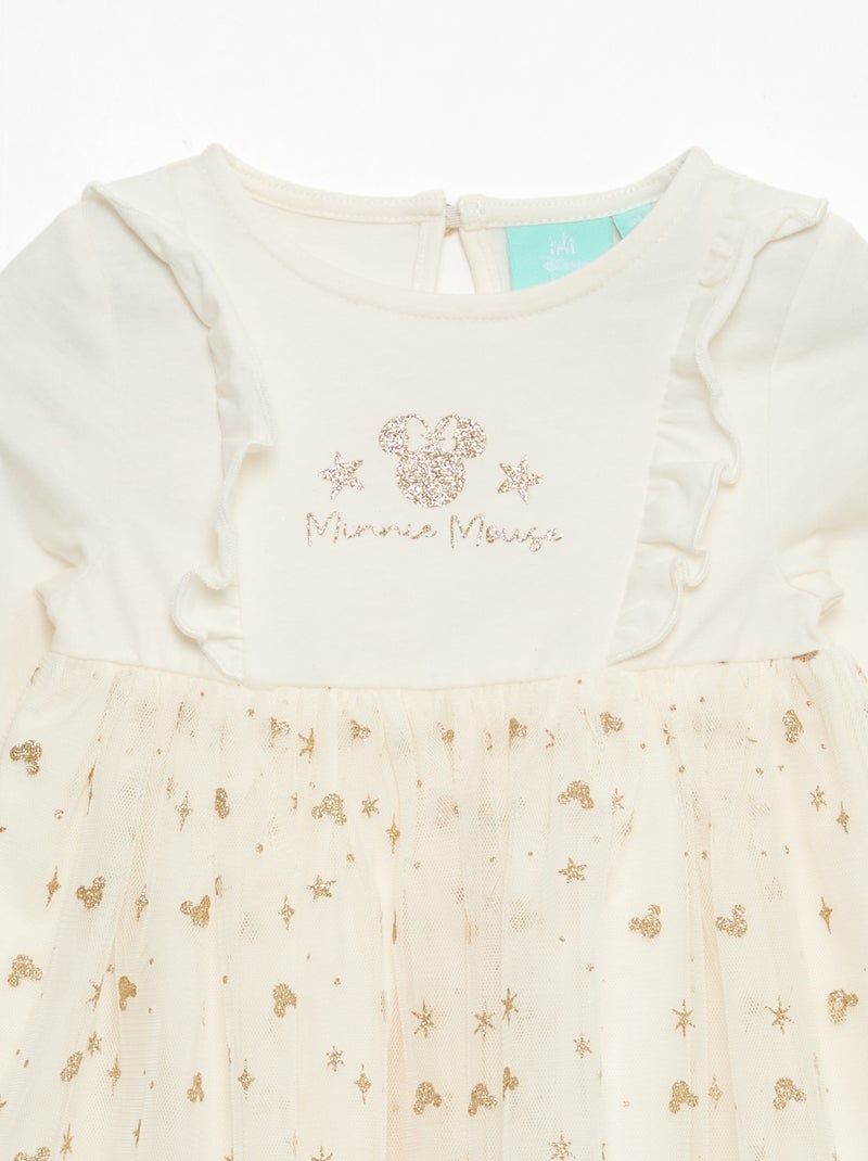 Robe de Noël 'Disney' 'Minnie' floqué Blanc - Kiabi
