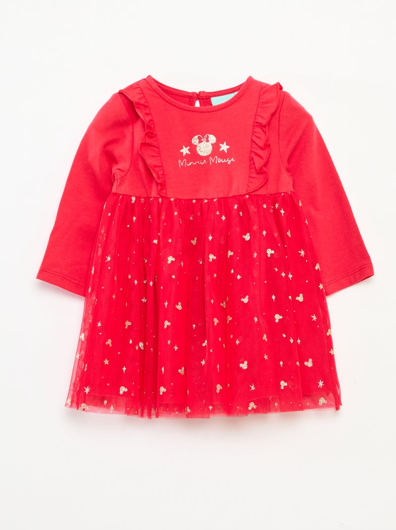 Robe de Noël 'Disney' 'Minnie' floqué Rouge - Kiabi