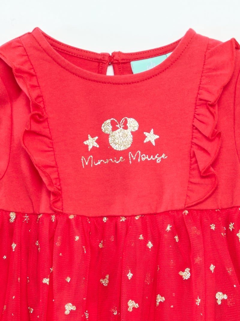 Robe de Noël 'Disney' 'Minnie' floqué Rouge - Kiabi
