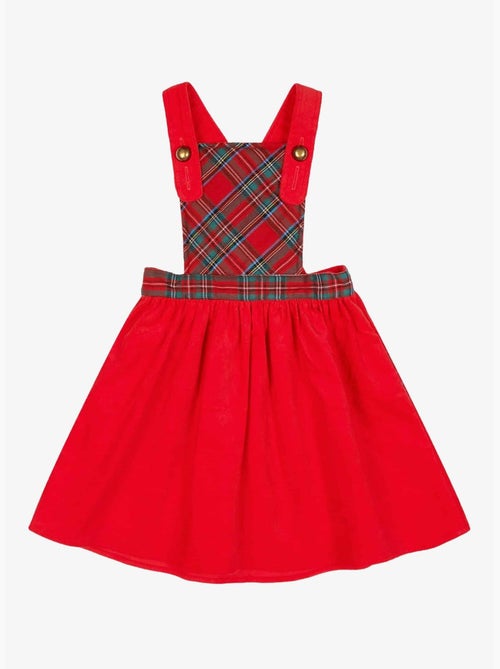 Robe de Noël Fille  Velours Tartan Rouge  CHRISTMAS - La Faute à Voltaire - Kiabi