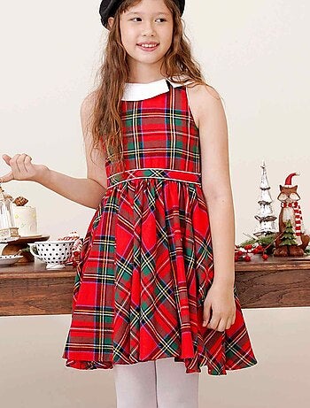 Robe de Noël Qui Tourne Carreaux Tartan HEPBURN - La Faute à Voltaire