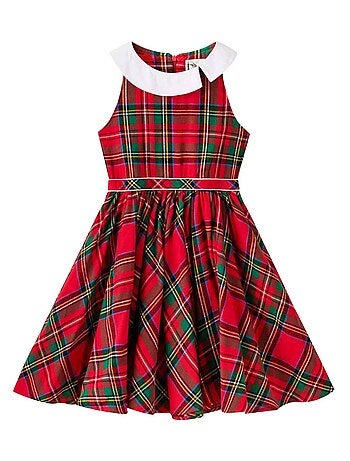Robe de Noël Qui Tourne Carreaux Tartan HEPBURN - La Faute à Voltaire