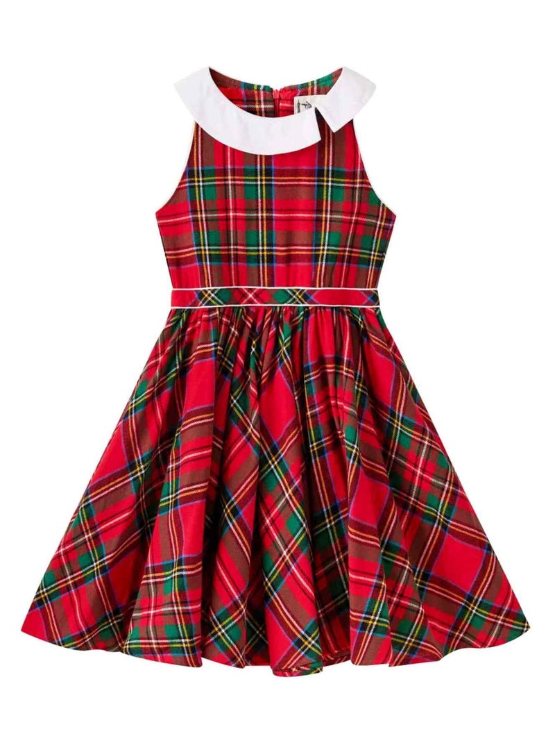 Robe de Noël Qui Tourne   Carreaux Tartan   HEPBURN - La Faute à Voltaire Vert/Rouge - Kiabi