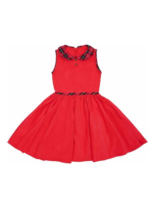 Robe de Noël   Velours  Col Claudine en Tartan  HEPBURN - La Faute à Voltaire - Kiabi