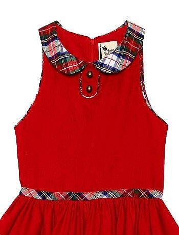 Robe de Noël Velours et carreaux Tartan HEPBURN - La Faute à Voltaire