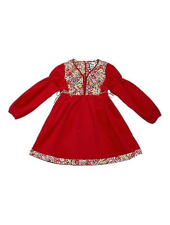 Robe de Noël Velours Fleuri Liberty MARGOT - La Faute à Voltaire