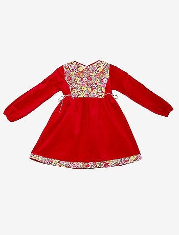 Robe de Noël Velours Fleuri Liberty MARGOT - La Faute à Voltaire