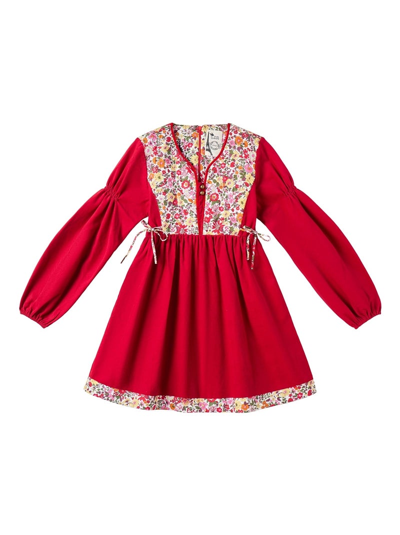 Robe de Noël   Velours  Fleuri Liberty  MARGOT - La Faute à Voltaire Rouge - Kiabi