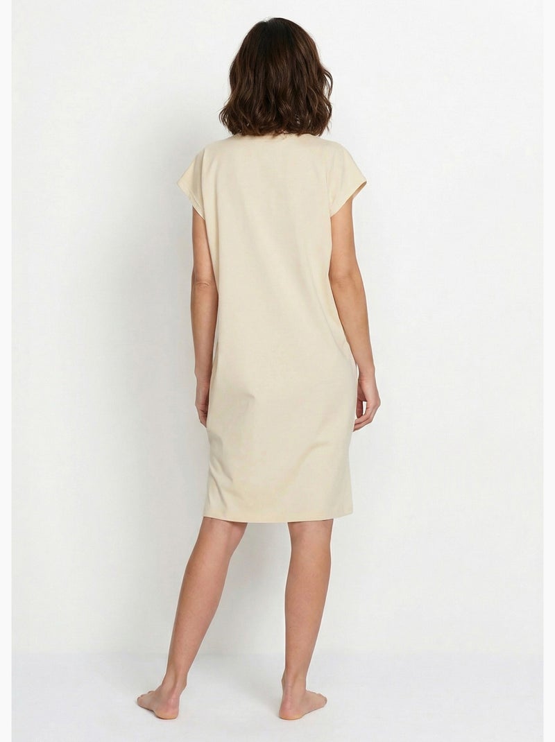 Robe de plage ample courte - Afibel Beige - Kiabi