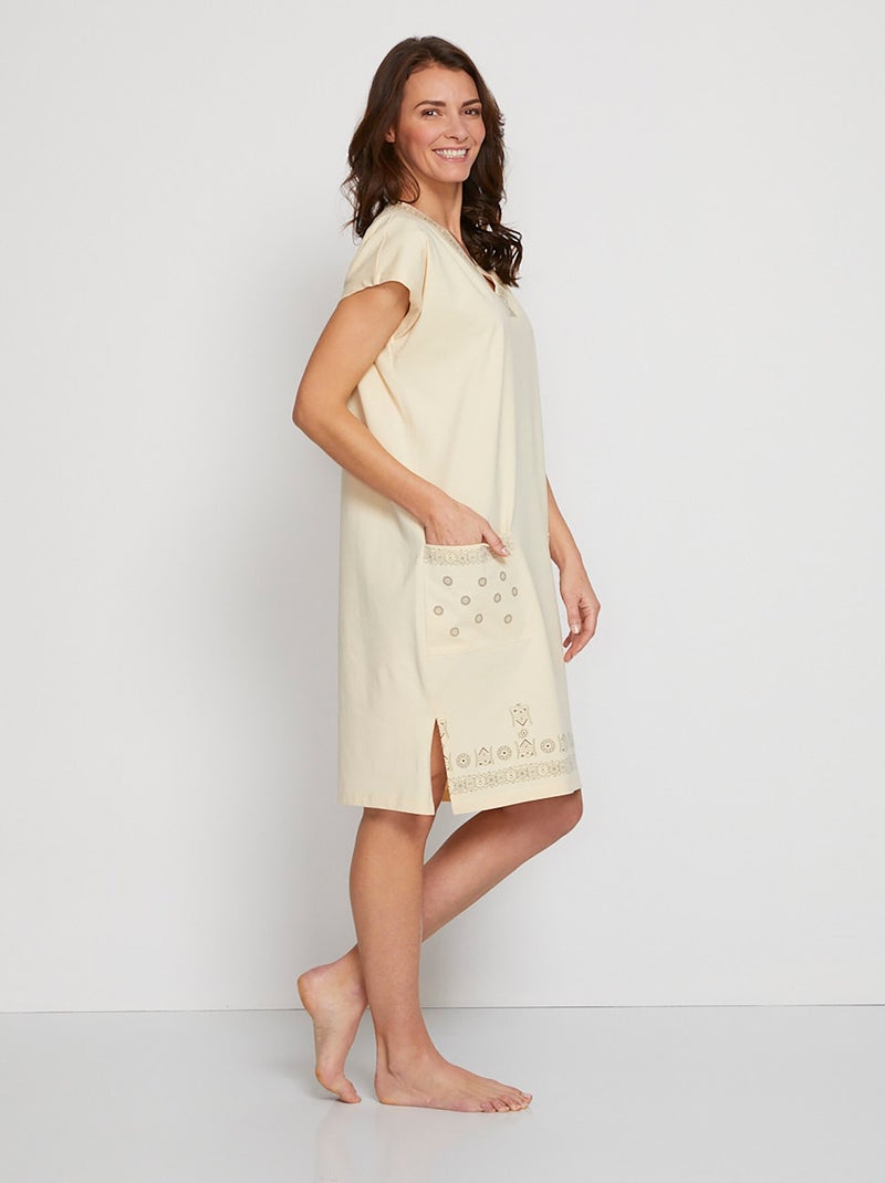 Robe de plage ample courte - Afibel Beige - Kiabi