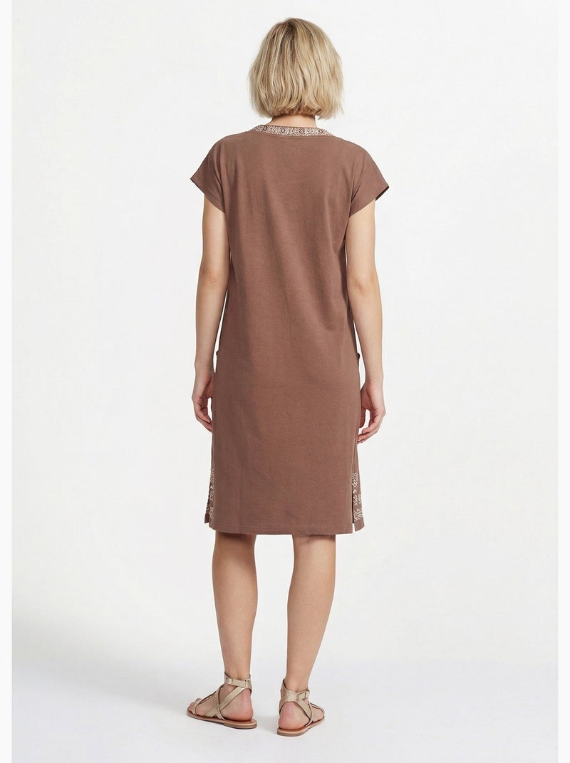 Robe de plage ample courte - Afibel Marron - Kiabi