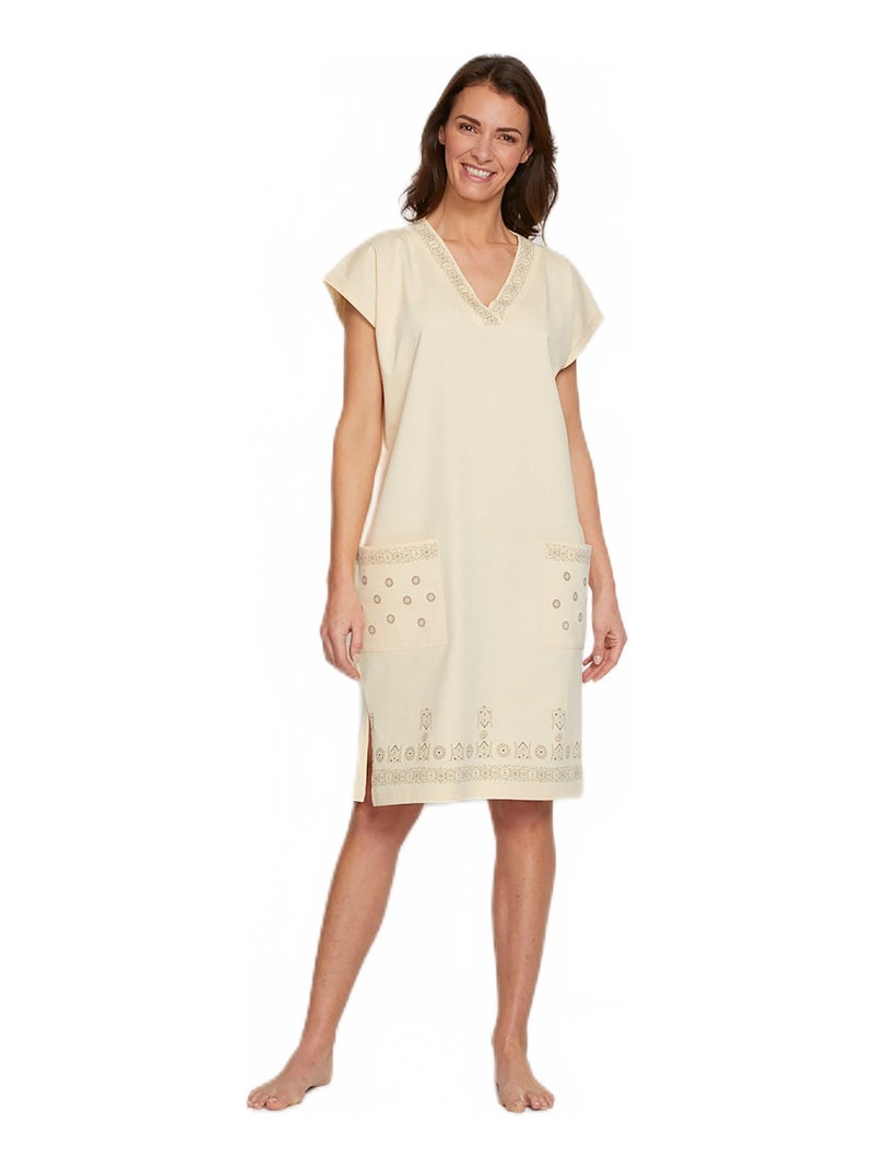 Robe de plage ample courte Beige - Kiabi