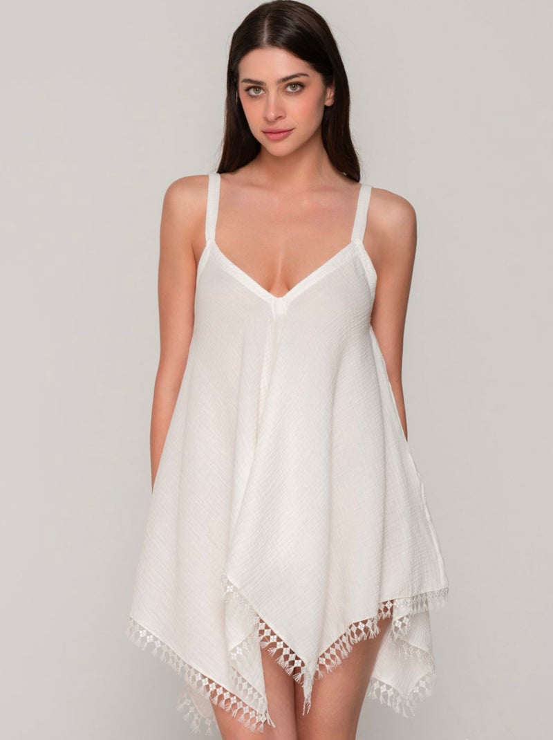 Robe de plage asymétrique Bliss Ecru - Kiabi