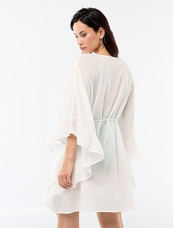 Robe de plage avec emmanchures volantées