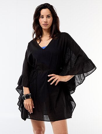Robe de plage avec emmanchures volantées