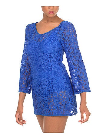 Robe de plage courte bleu
