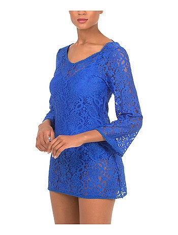 Robe de plage courte bleu