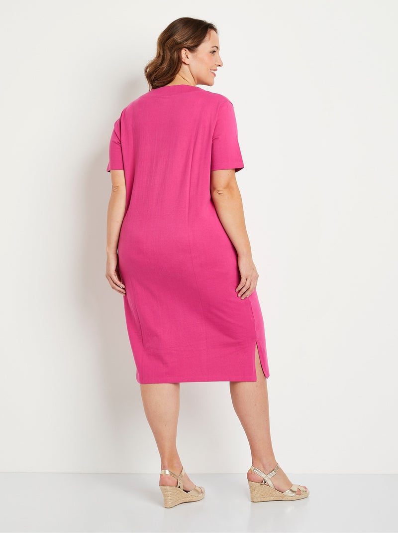 Robe de plage courte coton - Afibel Rose fushia - Kiabi