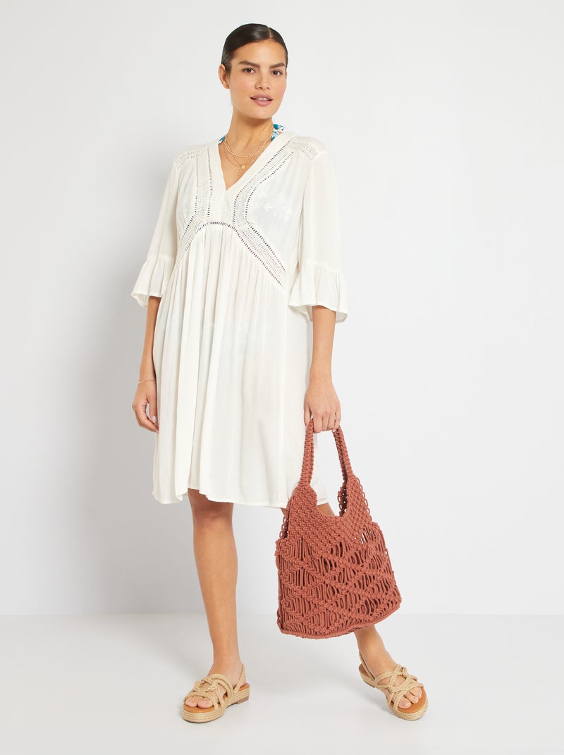 Robe de plage écru - Kiabi