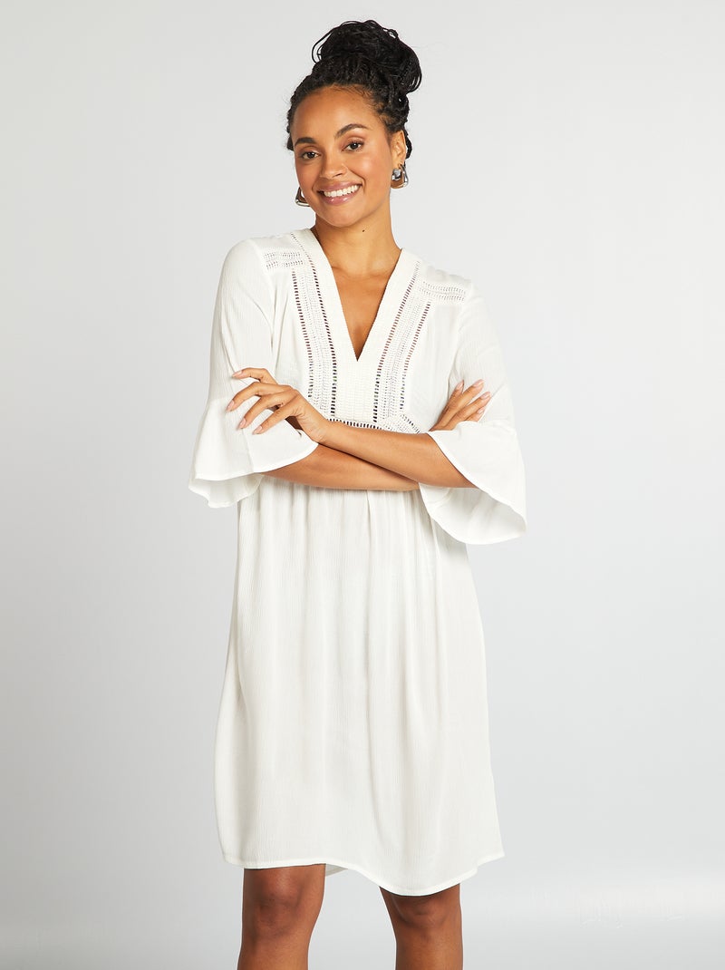 Robe de plage fluide Blanc - Kiabi