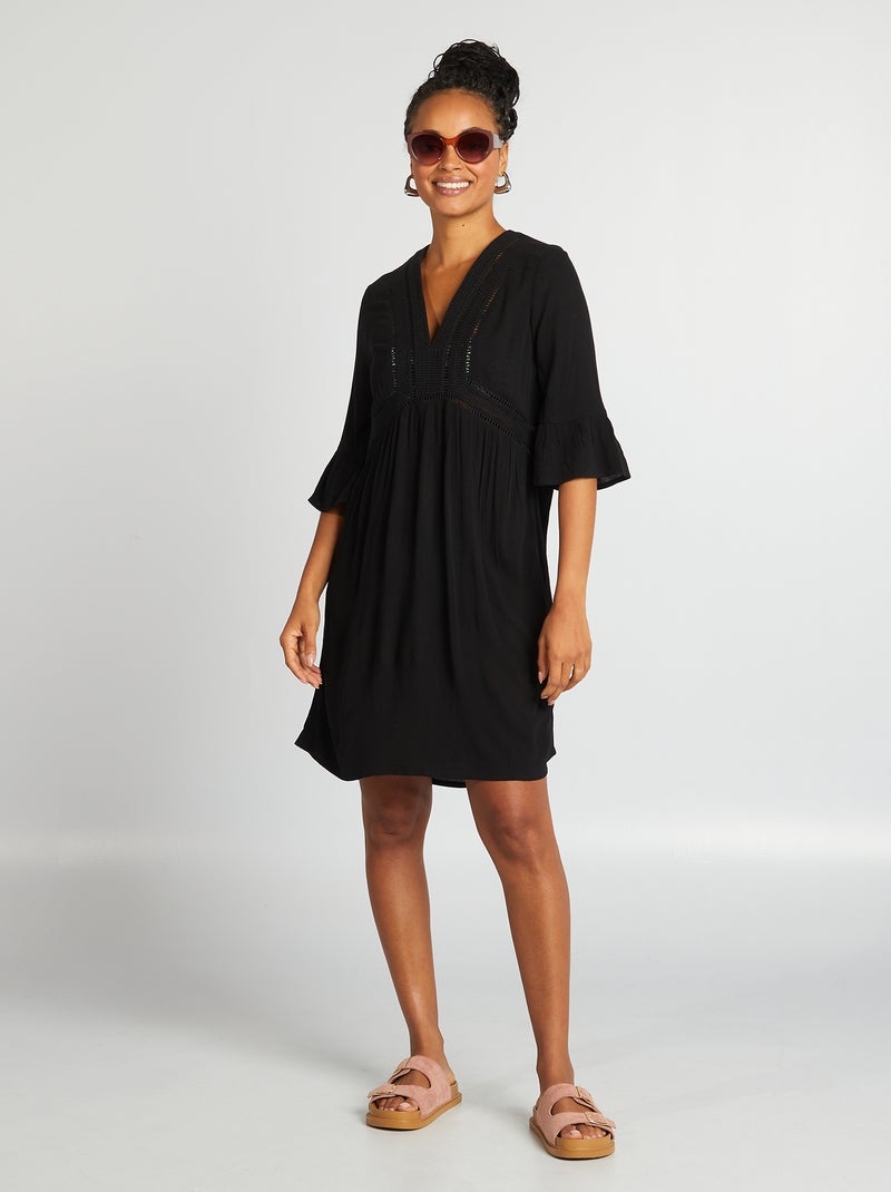 Robe de plage fluide Noir - Kiabi