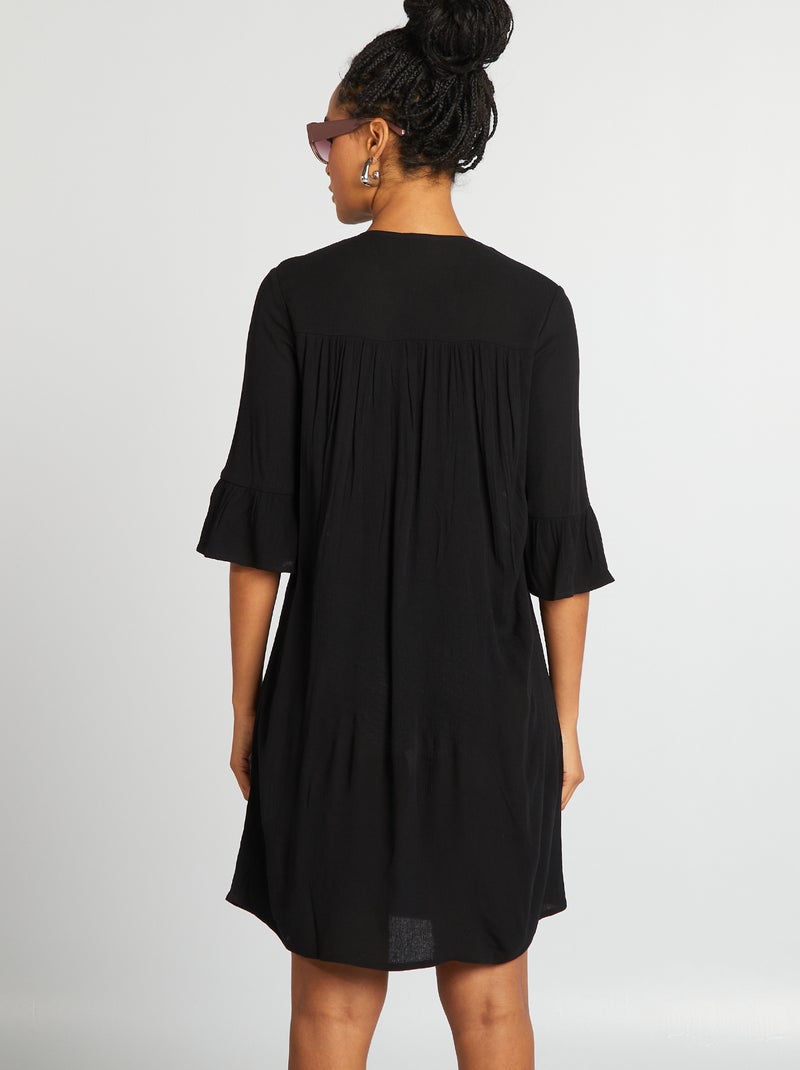 Robe de plage fluide Noir - Kiabi