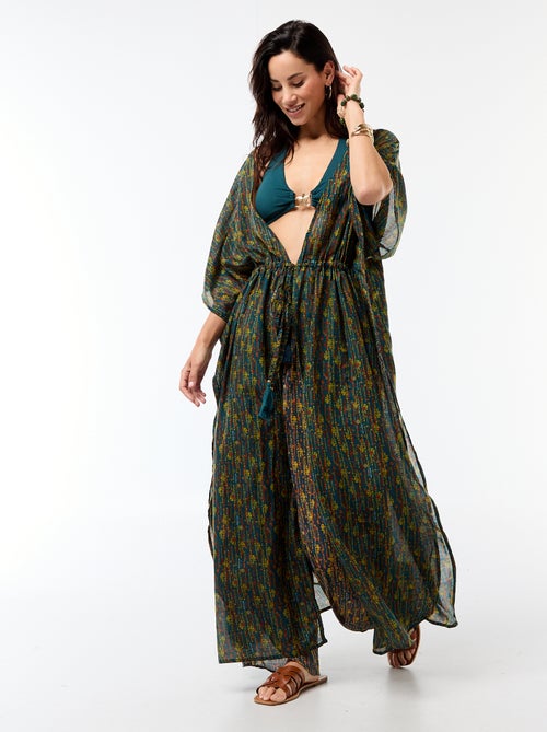 Robe de plage imprimée coupe longue - Kiabi