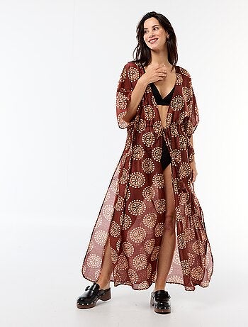 Robe de plage imprimée coupe longue