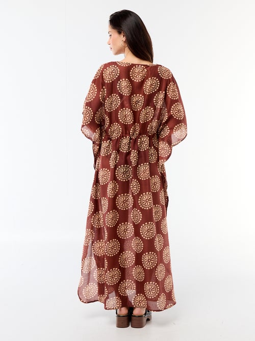 Robe de plage imprimée coupe longue - Kiabi