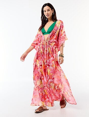 Robe de plage imprimée coupe longue