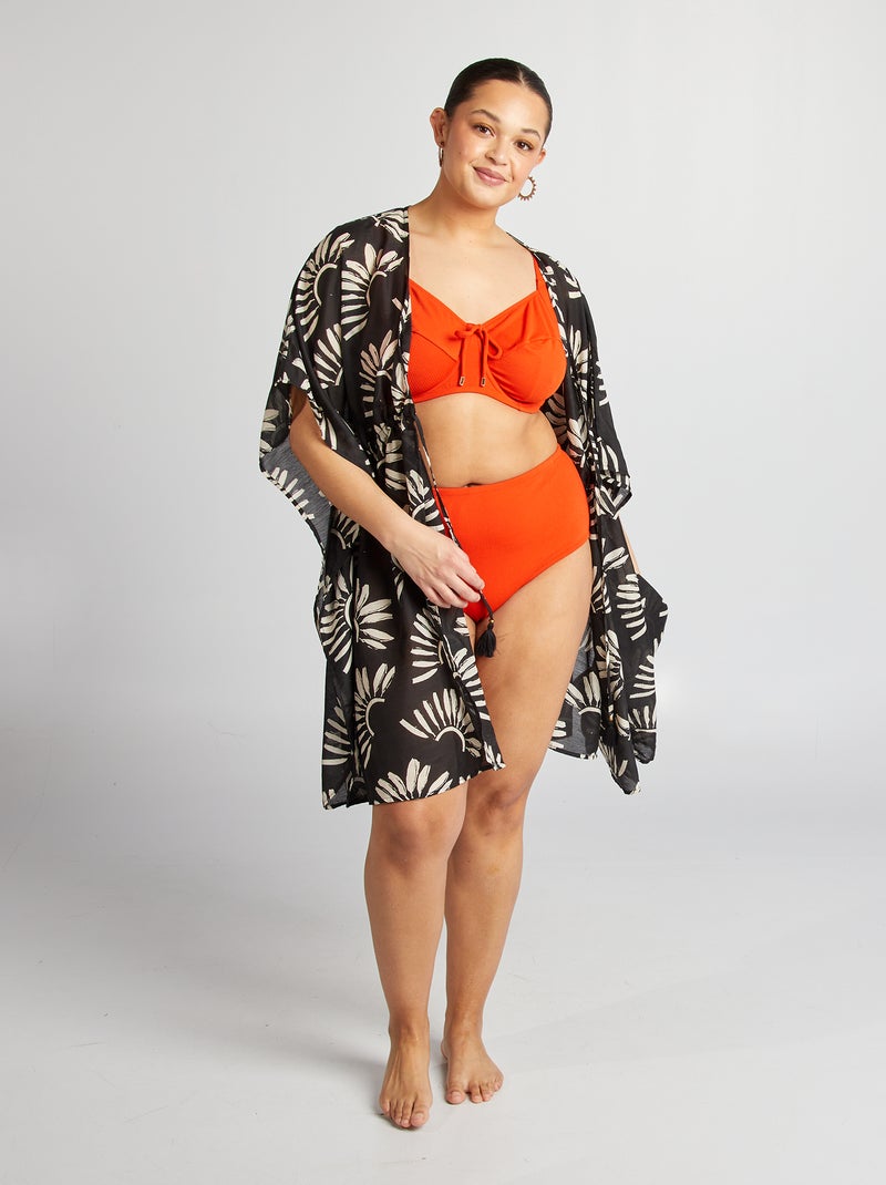 Robe de plage imprimée Noir - Kiabi