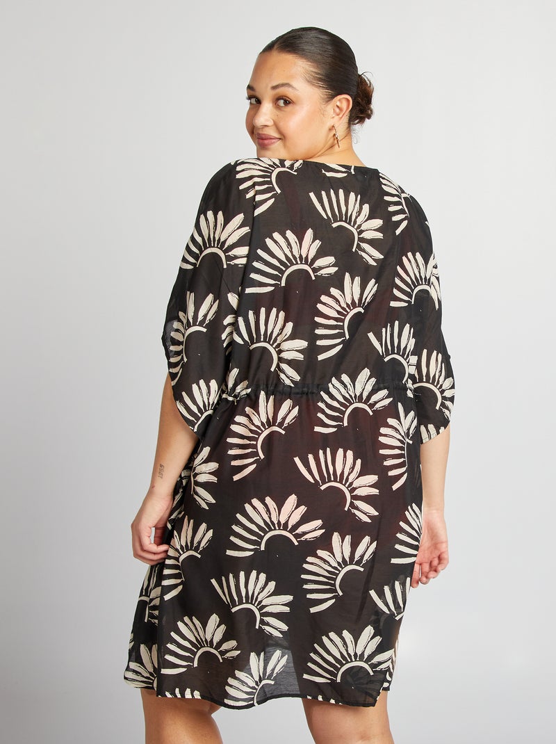 Robe de plage imprimée Noir - Kiabi