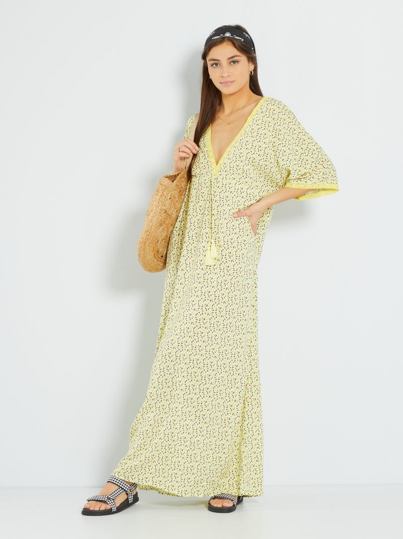 Robe de plage jaune - Kiabi
