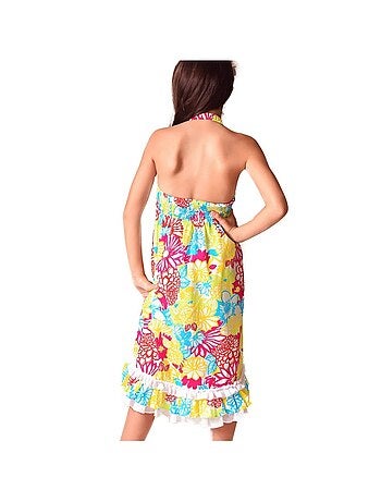 Robe de Plage Jersey Fleuri EUGENIE - La Faute à Voltaire