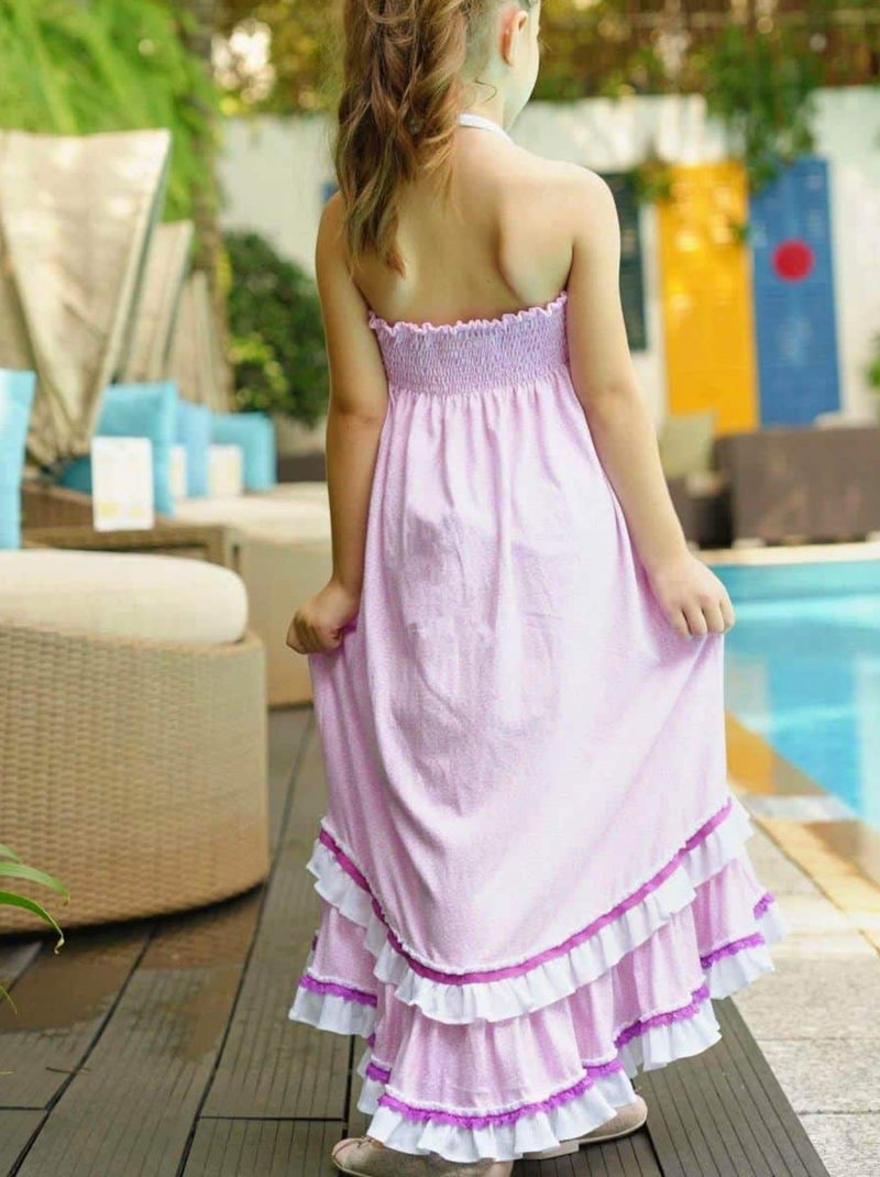 Robe de Plage Longue  2-en-1 pour Fille  Jersey    IBIZA - La Faute à Voltaire Rose clair - Kiabi