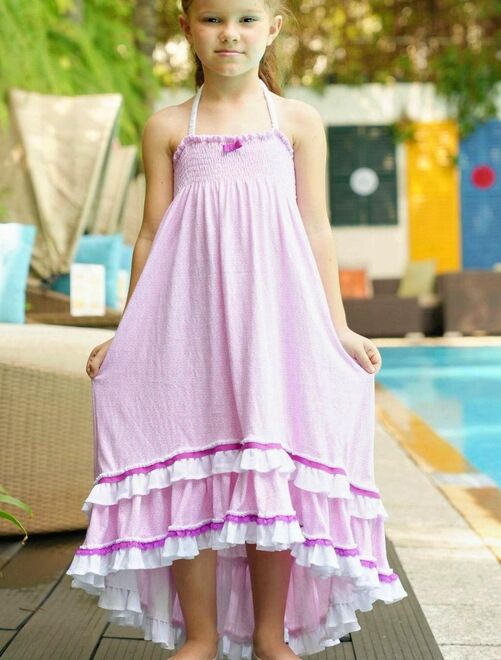 Robe de Plage Longue  2-en-1 pour Fille  Jersey Rose Violet  IBIZA - La Faute à Voltaire - Kiabi