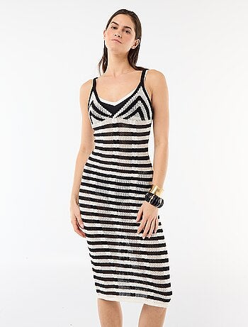 Robe de plage longue en maille crochet