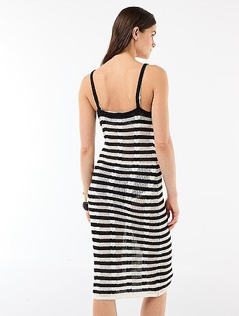 Robe de plage longue en maille crochet