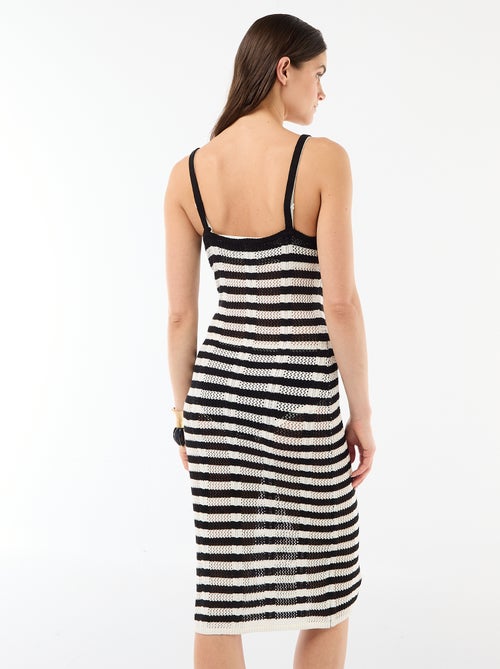 Robe de plage longue en maille crochet - Kiabi